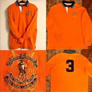 Vintage 90s POLO RALPH LAUREN Orange RUGBY Shirt